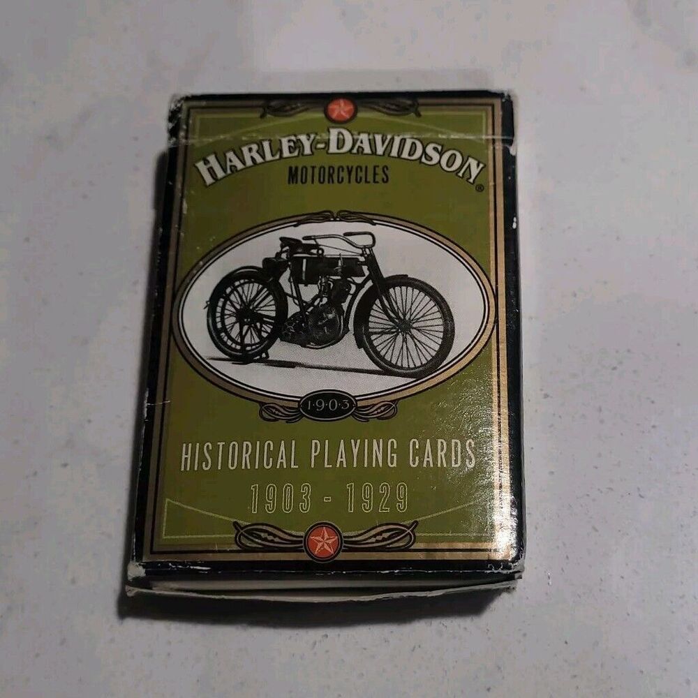 Vintage 1997 Harley Davidson Motorcycle Complete Deck Of Playing Cards 1903-1929
